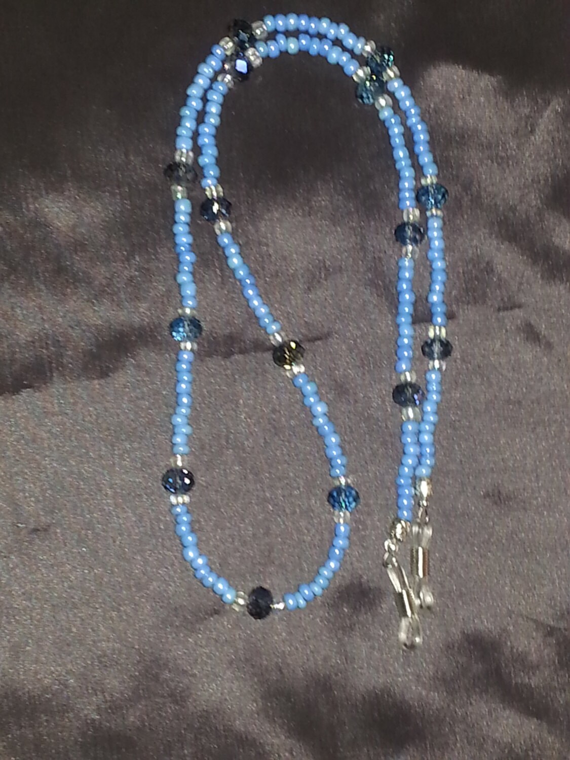 Blue beaded eye glass lanyard/ eye glass holder