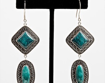 Turquoise 103- Earrings - Sterling Silver & Turquoise