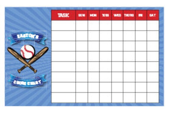 Customizable homework chart