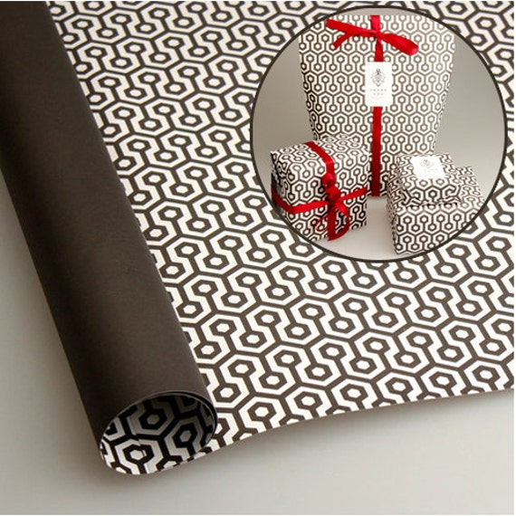 10 sheets wrapping paper Double Sided Printing by PaperNRibbon