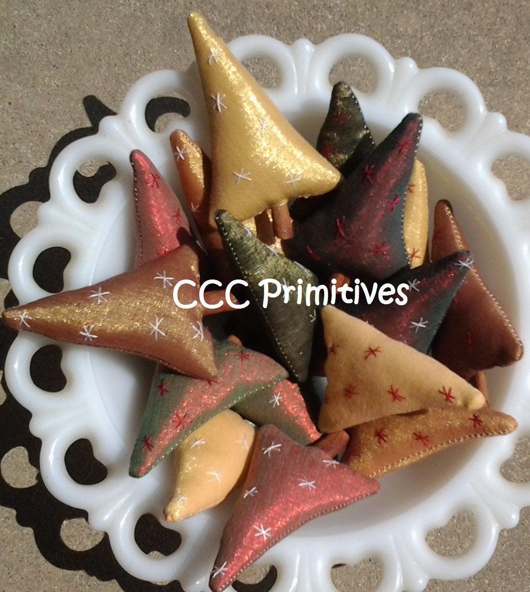 Primitive Christmas Tree Ornament - Handmade Tree Bowl Filler - Handcrafted Tree Bowl Filler - Cloth Christmas Tree Bowl Filler - Prim Tree