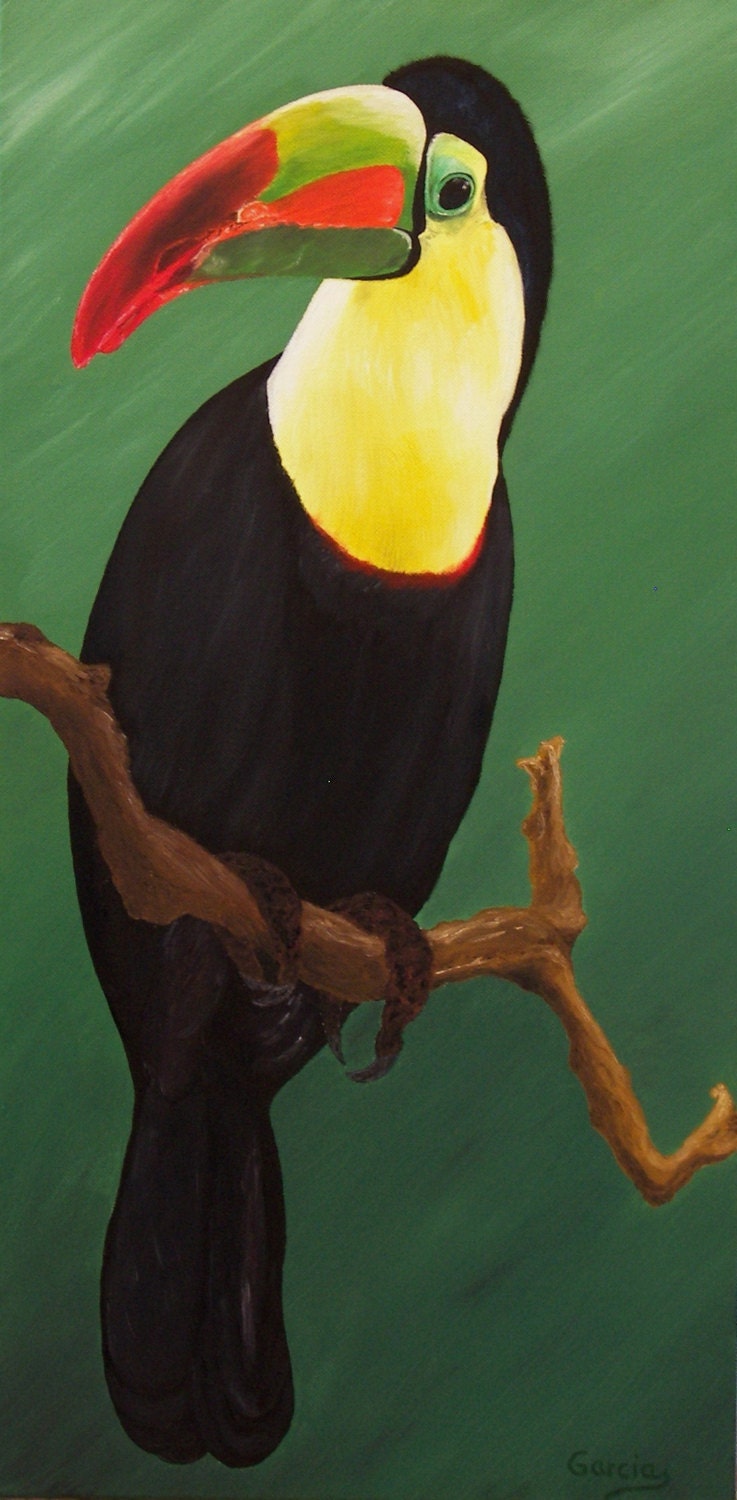 Toucan Painting Toucan Bird Original Oil Painting