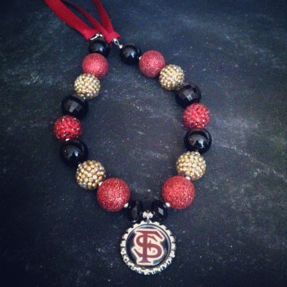 Florida State Seminoles Chunky Bead by ShopSixLittleChicks on Etsy