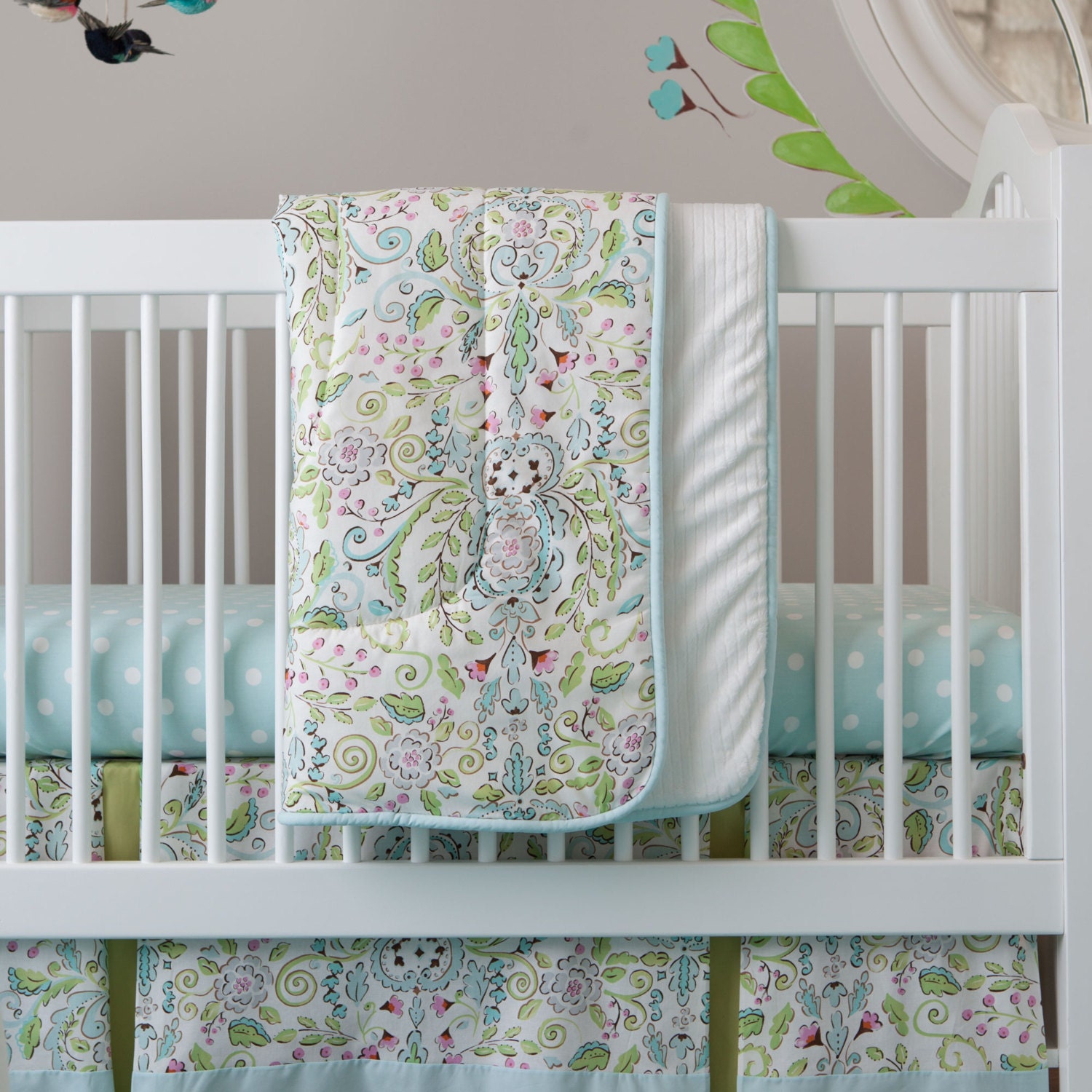 Baby Girl Crib Bedding: Bebe Jardin 3-Piece Crib Bedding Set