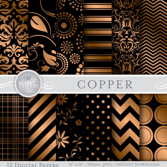 Download COPPER BRONZE Digital Paper: Copper Printable by MNINEDESIGNS