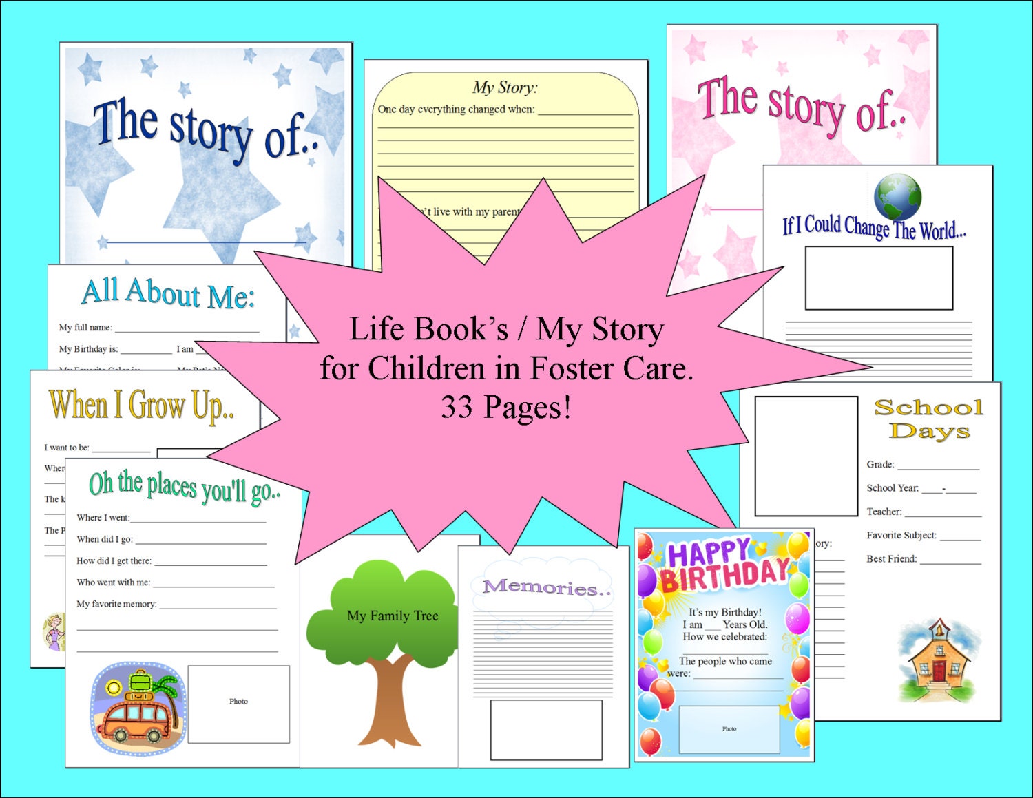 foster story care printable adoption binder children management lifebook child stories adopted create writing visit text