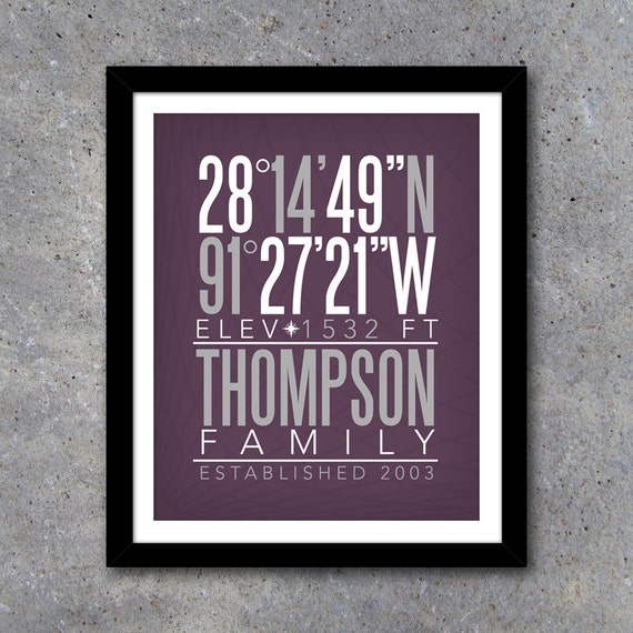  Personalized  Family Home  Coordinates Custom  Wall Art 