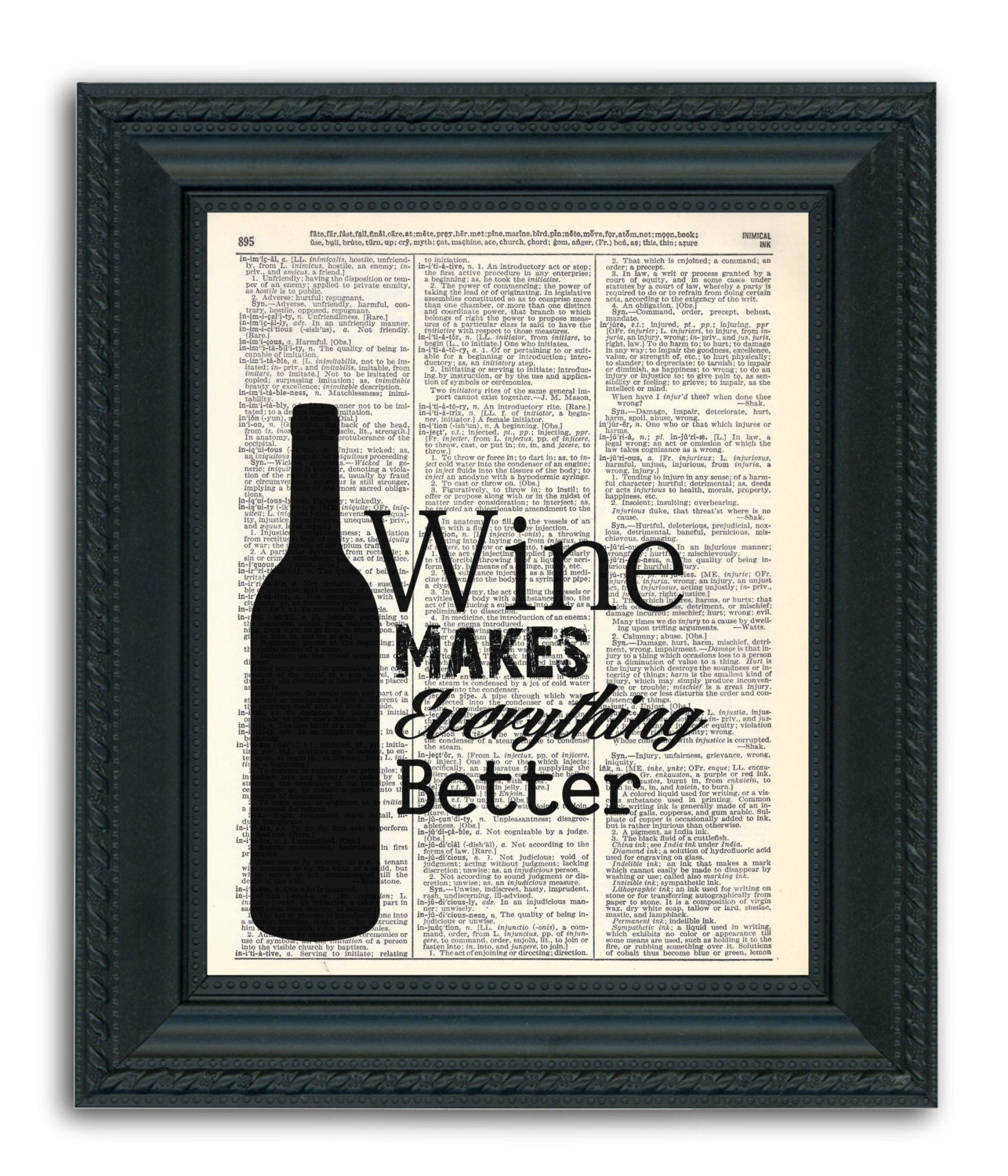 Wine Makes Everything Better Typography Dictionary Art Print