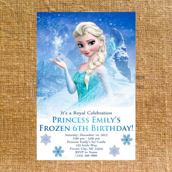 Customized Frozen Birthday Party Invite Digital File