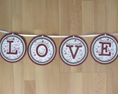 READY TO SHIP Valentine's Day Love Heart Banner Sign Red Burgundy Grey Il_170x135