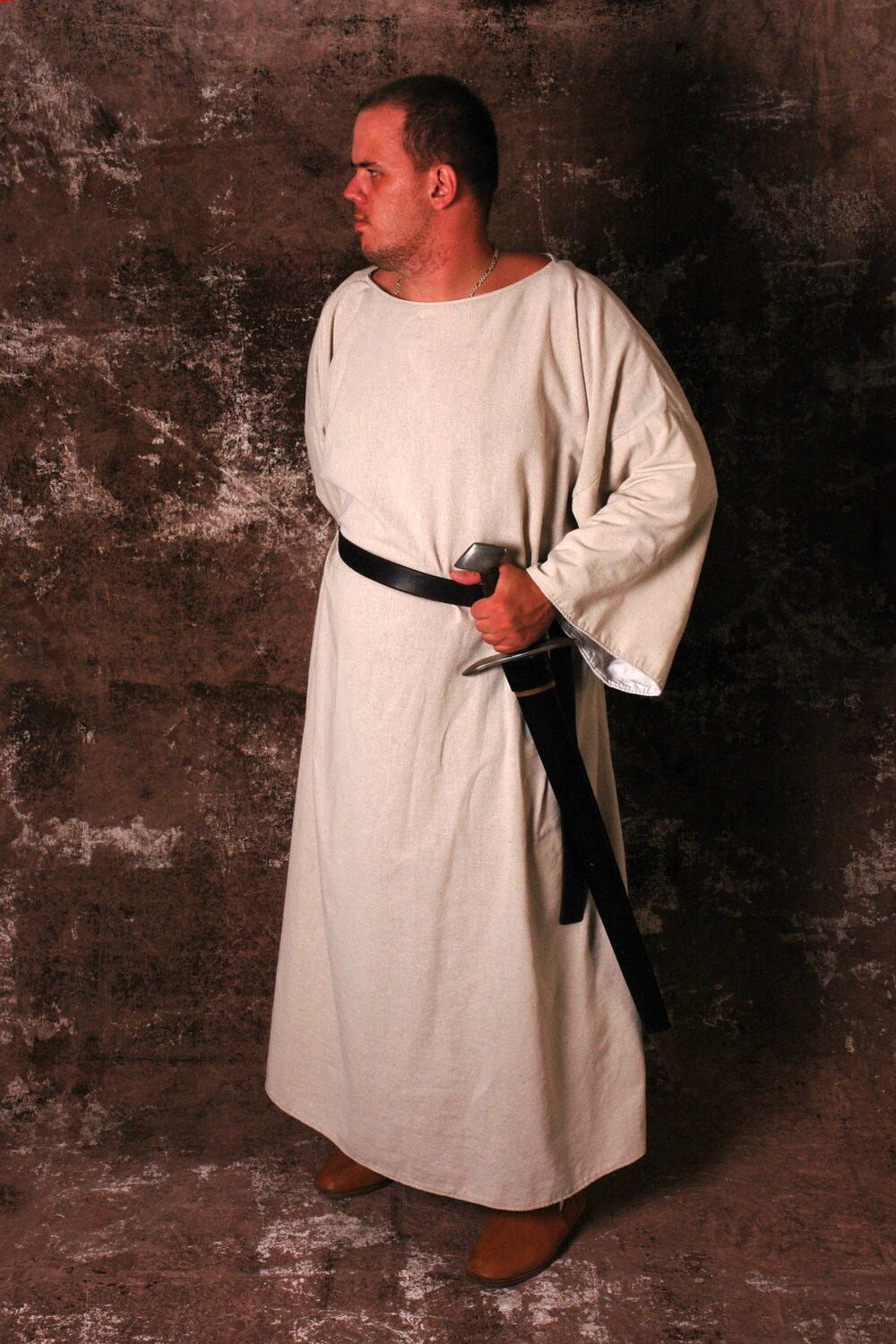 Men's Medieval Monk's Robe & Hood Off-White Osnenberg