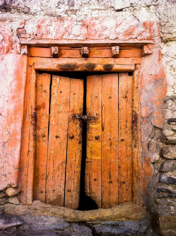 Items similar to Orange Door Photography Art  Wood 