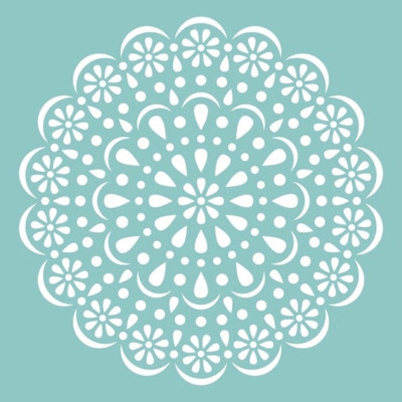 12" x 12"  doily pattern template / stencil for use on scrapbook and paper craft projects