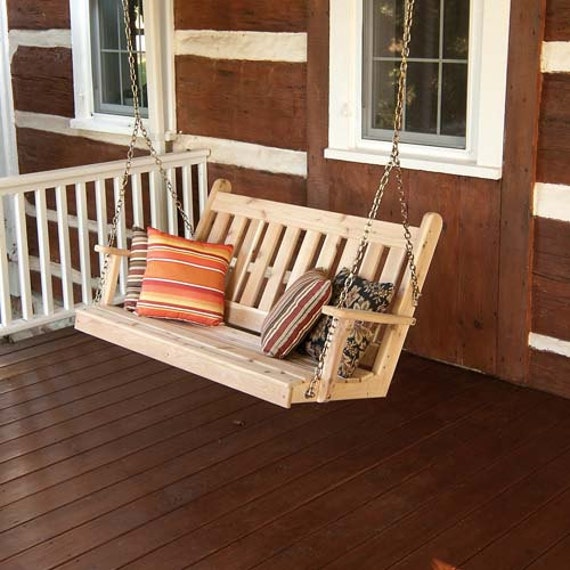 Red Cedar Traditional English 4ft. Outdoor Porch Swing