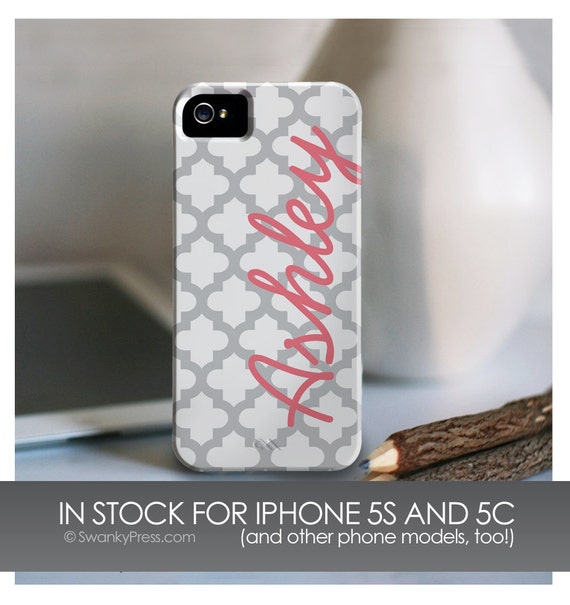 Personalized iPhone 5s and 5c case . Also for Samsung Galaxy S4, iPod Touch, iPhone 4, iPhone 3 - Quatrefoil Design Il_570xn