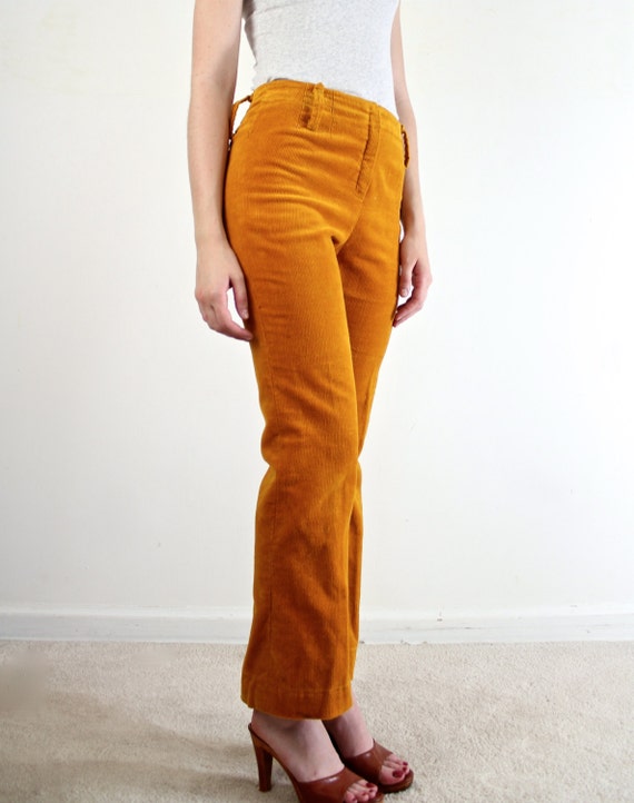 yellow corduroy bell bottoms