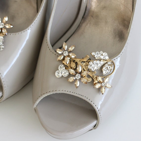 Gold Wedding Shoe Clips Crystal Shoe Clips by LuluSplendor on Etsy