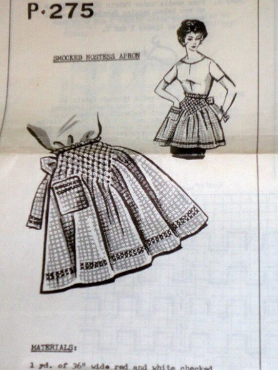 Vintage 1950's Smocked Apron Pattern One by MemoryMadeMercantile