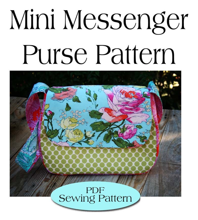 sewing tutorial pdf Sewing Messenger Pattern PatternPurse PDF Mini Pattern Bag