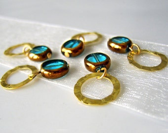 Last Sets - SALE 10% OFF - Solaris - Five Handmade Stitch Markers - 6.5mm (10.5 US) - Limited Edition
