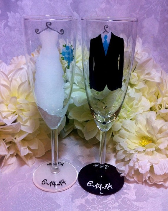Bride and Groom Glasses