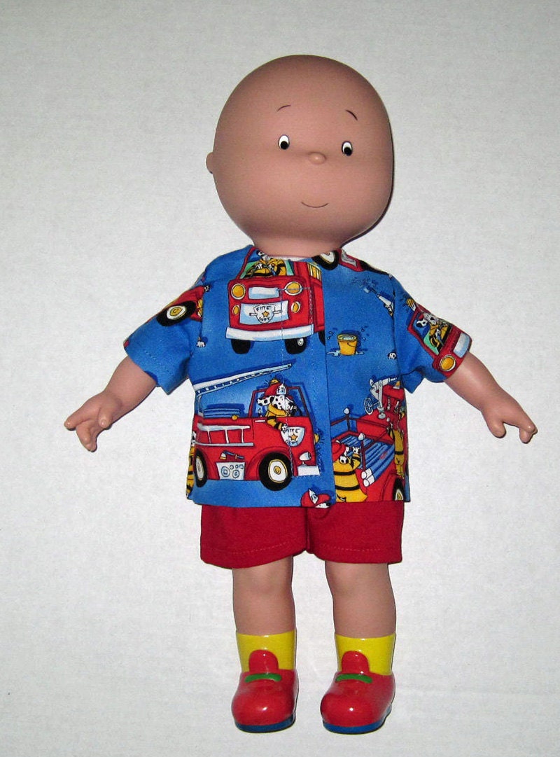 Caillou Classic 14.5 inch Doll Clothes Cute Firemen Dalmatian