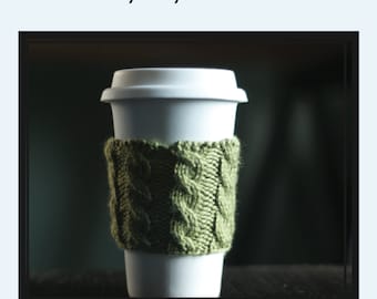 Cable Knit Coffee Cozy Pumpkin Spice by waysideviolet on Etsy