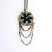 Luck Medallion Necklace - turquoise and gold leather fringe necklace, southwestern jewelry, gold medallion necklace, clearance sale