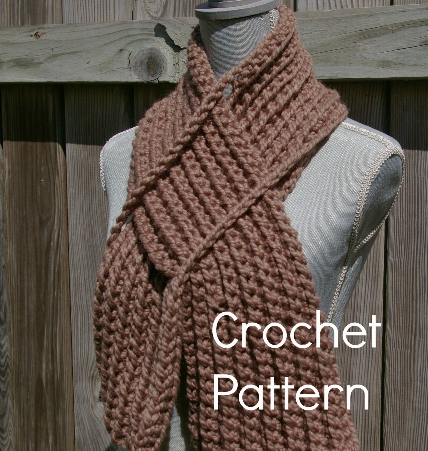 Crochet Pattern Keyhole Scarf Instant Download