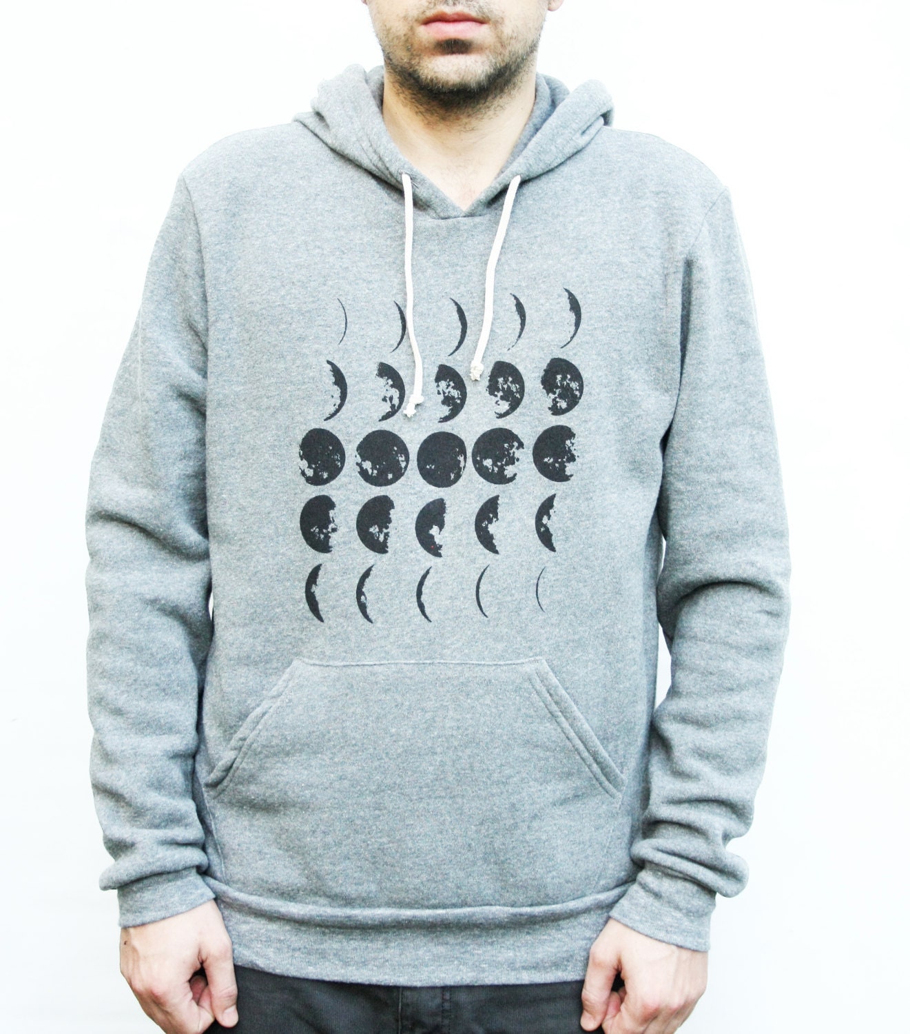 Moon Phases Hoodie Heather Grey Moon Hoodie Unisex