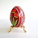 Red Poppies pisanka Ukrainian Easter egg