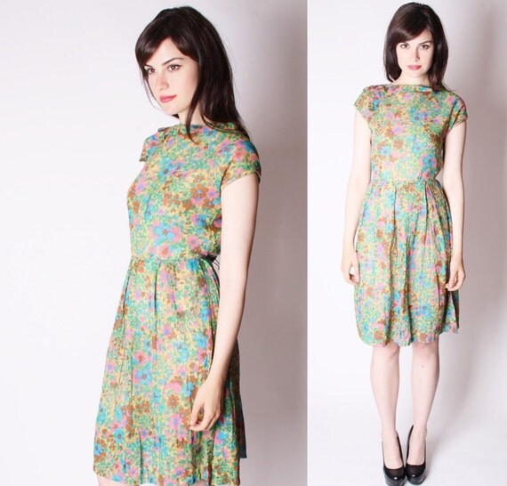 Vintage Dress / 60s Dress / Floral Vintage Dress / by aiseirigh