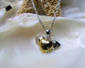 10k Angel Wing Diamond Heart pendant w 10k 18 inch Chain