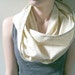 Infinity Scarf. Circle Scarf. Ivory black delicate yellow plaid. Modern Scarf.
