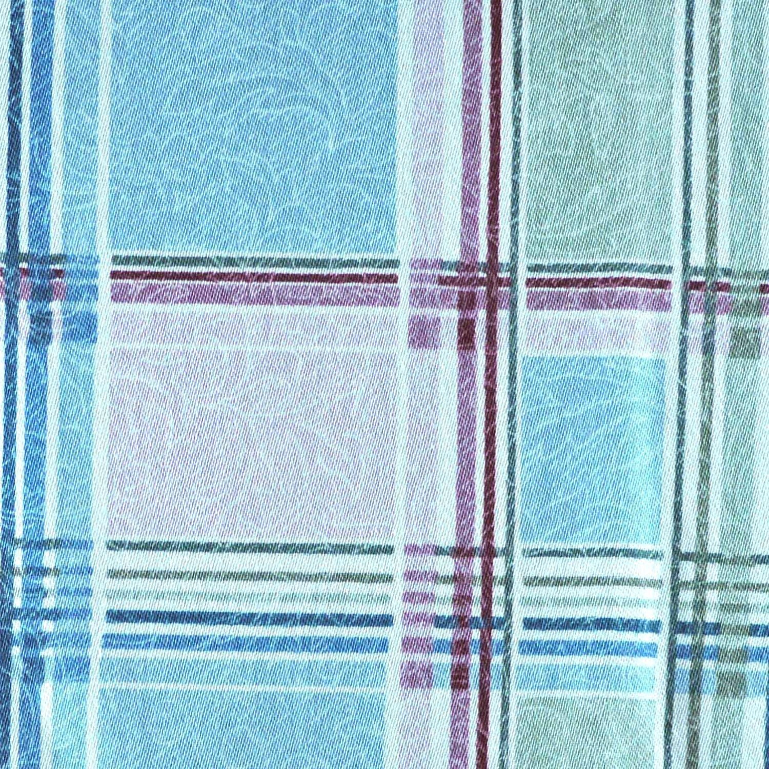 Plaid Blue Green Pink Print Upholstery Fabric by DartingDogFabric