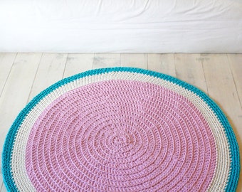 Round Rug floor crochet 100cm