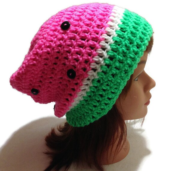 Watermelon Hat Watermelon Slouchy Hat by AddSomeStitches on Etsy