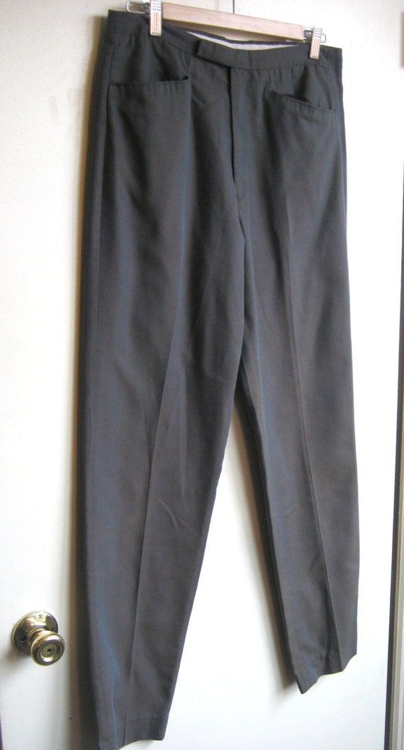 1960s mod sharkskin unisex pegged pants trousers cotton