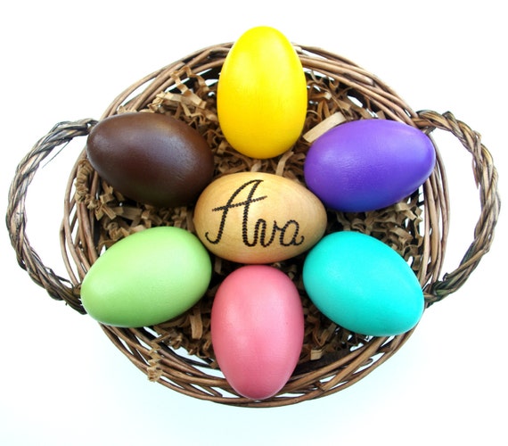 Personalized wooden easter egg bundle choose by indiebambinotoys Personalized wooden easter egg bundle choose by indiebambinotoys