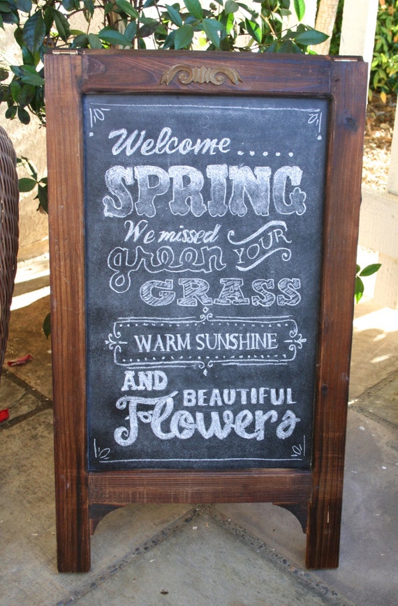 Double-Sided A-Board Chalkboard Easel Sidewalk by dianeziegler