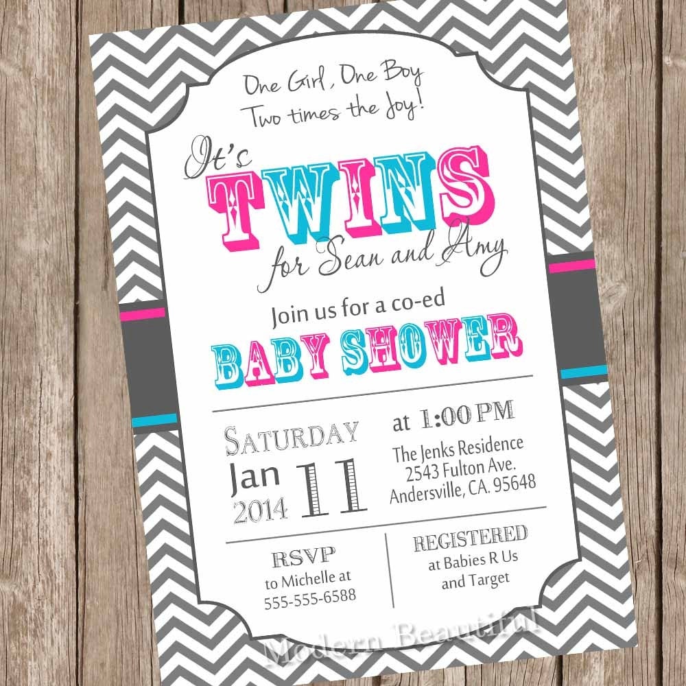 Twin Girl Baby Shower Invitations 4