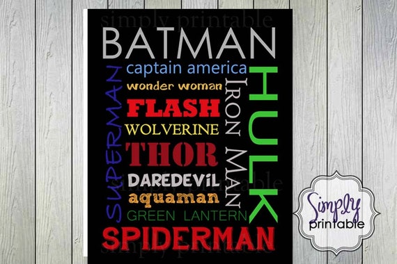 Superhero 8x10 Printable Wall Print Il_570xn