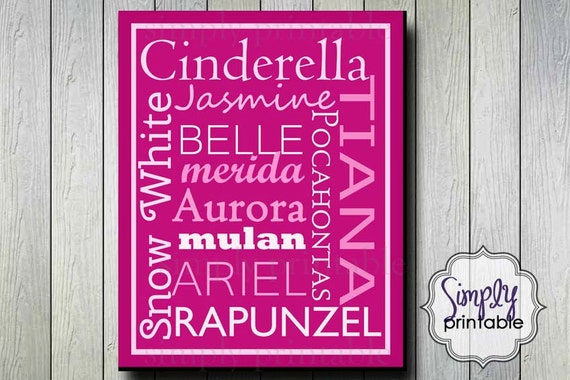 Princess Wall Print (8x10 Printable) Il_570xn