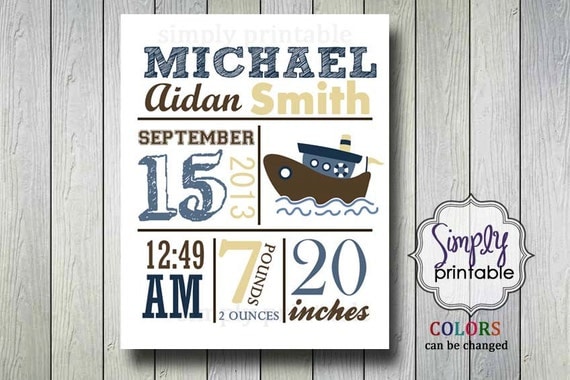 Boat Nursery Wall Print for Boys Il_570xn