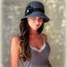 1920's 30's 40's Cloche Vintage Style Hat - Grey with Custom Black Flower Ribbon and Pearls
