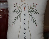 Snowman Angel Little Pillow - Bowl Filler - Tuck - Hand Stitched - WCCOFG - OFG - FAAP