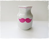 Pink mustache milk jug