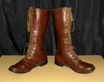 Genuine WWI era US Army Officer Riding Boots - Tall Leather Lace-up ...