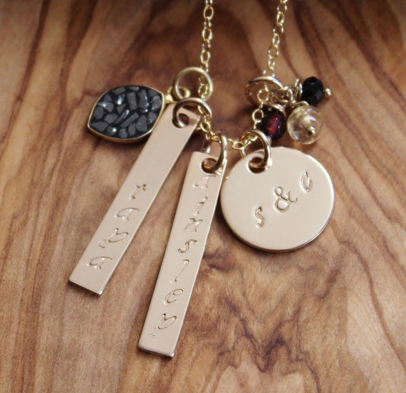 Gold & Diamonds Personalized Hand Stamped By 2sistershandcrafted