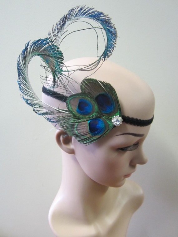 1920s Great Gatsby Peacock Feather Flapper Headband Ebay 2188